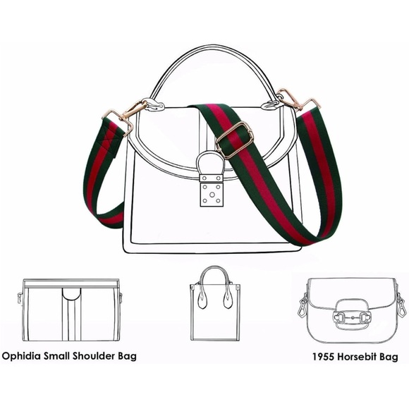 NEW Red/Green Guitar Style Web Canvas
Purse Bag Handbag Strap Adjustable - Picture 3 of 9